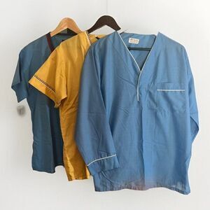 VTG Lot‎ 3 Perma Press Men's Pajama Top Shirt Size Large 50s True Vintage  Cc